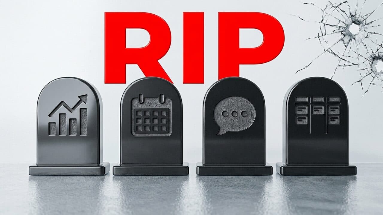 Piste « RIP » : des pierres tombales gravées d'icônes d'apps