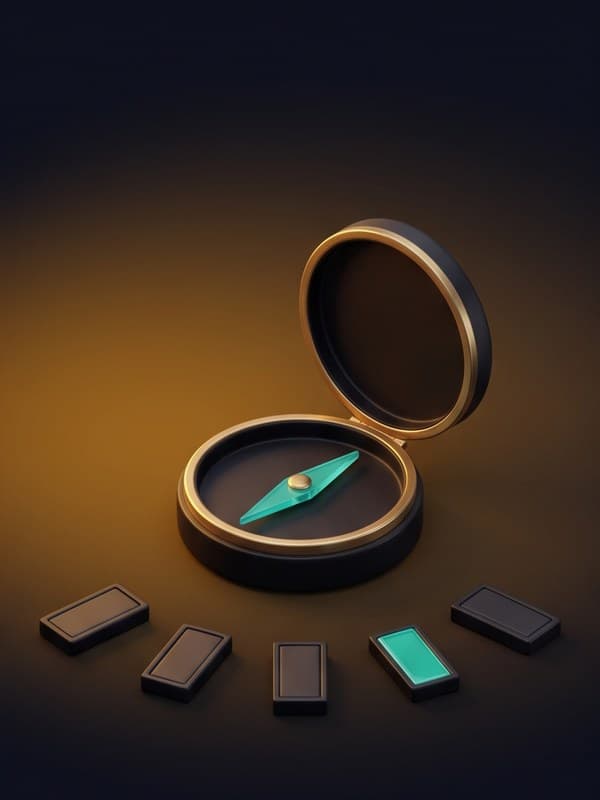 Couverture : la boussole et la route en teal