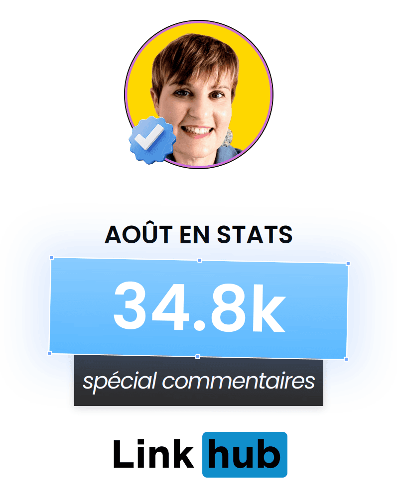 Carrousel de statistiques mensuel généré par LinkHub, exemple 1