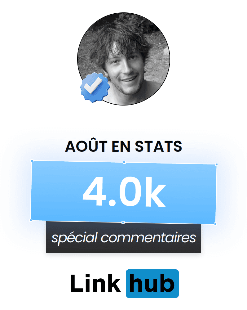 Carrousel de statistiques mensuel généré par LinkHub, exemple 2