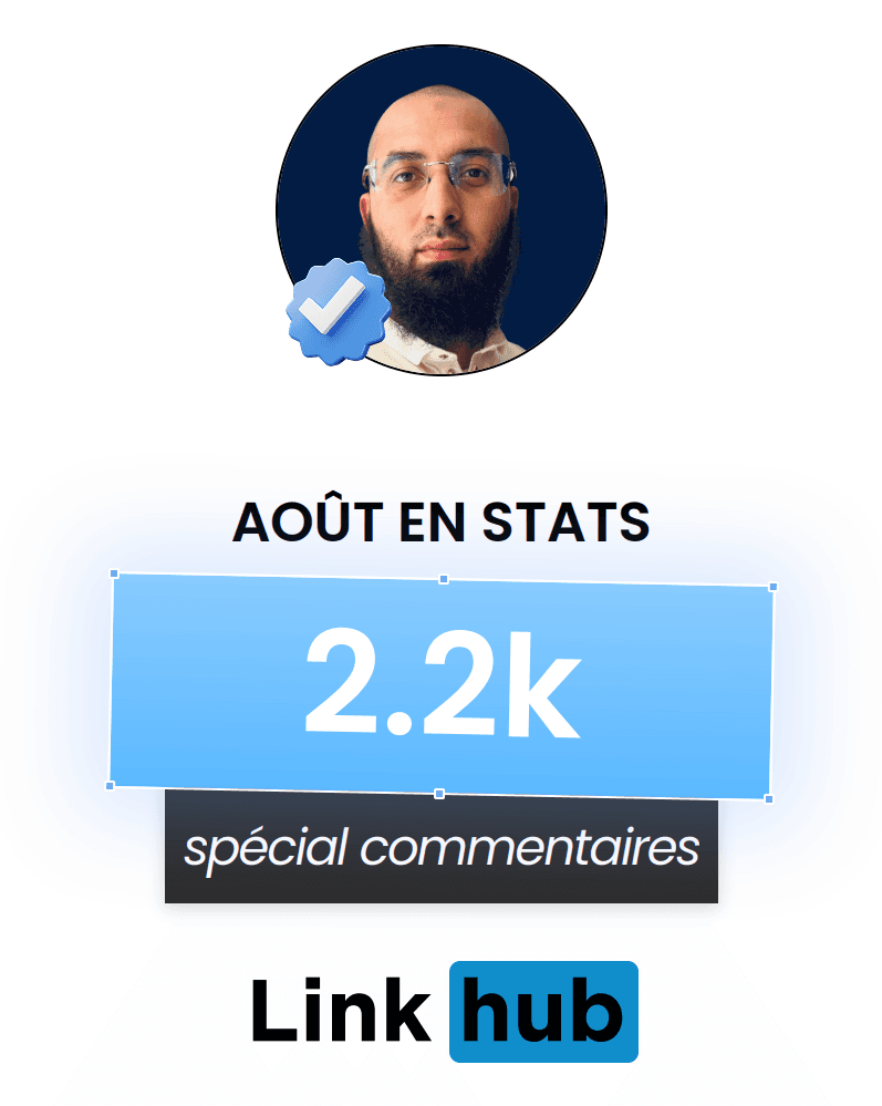 Carrousel de statistiques mensuel généré par LinkHub, exemple 3