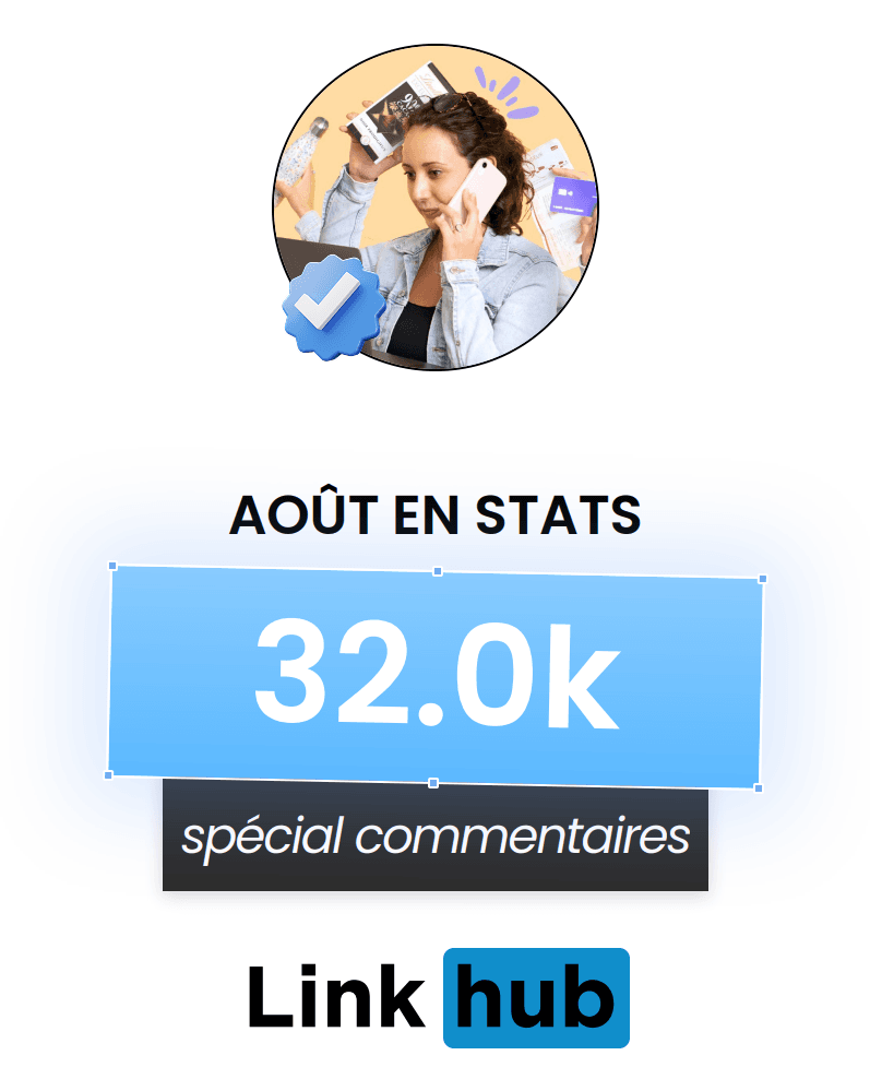 Carrousel de statistiques mensuel généré par LinkHub, exemple 4
