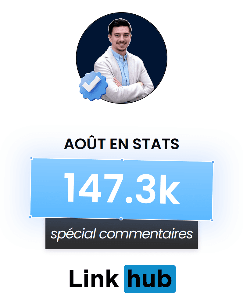Carrousel de statistiques mensuel généré par LinkHub, exemple 5