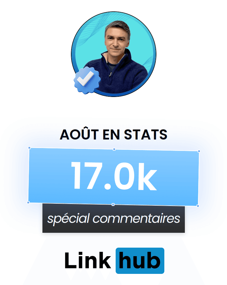 Carrousel de statistiques mensuel généré par LinkHub, exemple 6