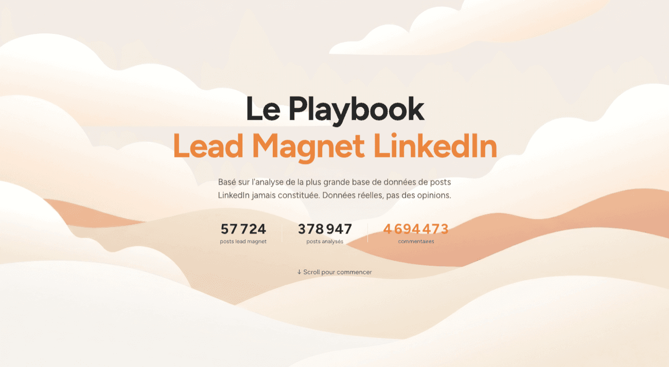 Couverture du Playbook Lead Magnet LinkedIn, basé sur 378 947 posts analysés