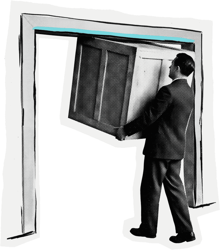 Une caisse trop haute qui tape le linteau d’une porte large et basse