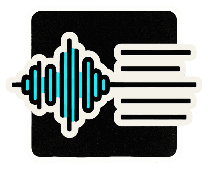 Une onde sonore est transformée en lignes de texte